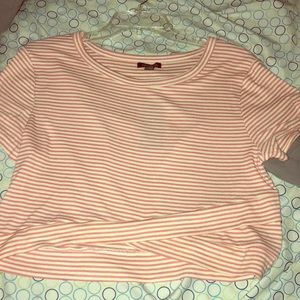 striped pink crop-top